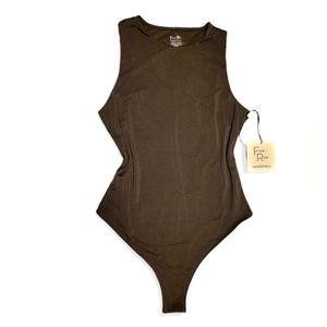 FADED ROSE ESENTIALS Womens sz L Black BodySuit